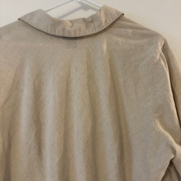 Venezia Linen Cotton short sleeve tan top 22/24 - Picture 7 of 10